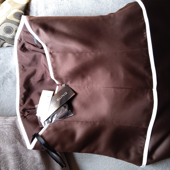 Alfred Sung Strapless "Espresso" Satin Bridesmaid/Cocktail Dress NEW Sz. 8 - Picture 3 of 5